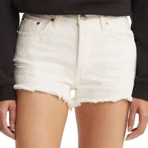 Levi’s Vintage 501 white cutoff denim shorts